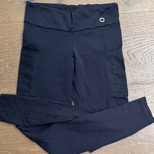 Blue Fish Black Kids Leggings with Textured Panels size SM